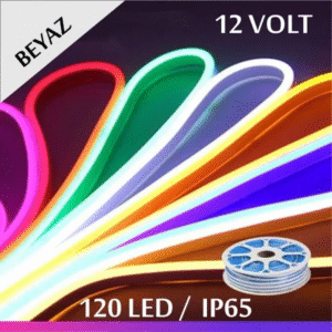6*12 12 Volt Neon Şerit Led Beyaz Işık 50metre Rulo