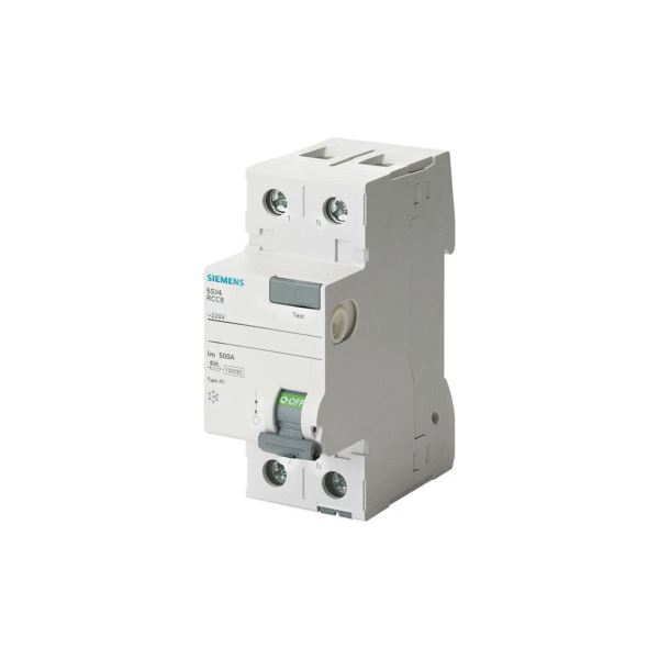 SIEMENS 5SV5312-6 2X25A 240V 30mA A TİPİ FI 70MM MONOFAZE FAZ-NÖTR BAĞLANTILI KAÇAK AKIM KORUMA RÖLESİ