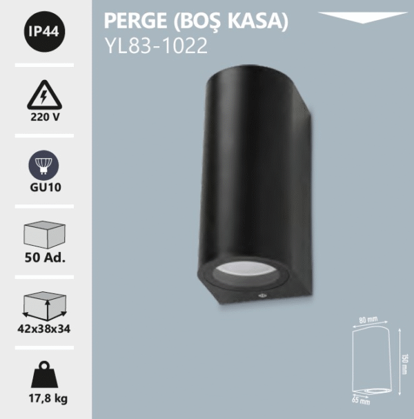 Noas YL83-1022 Perge Boş Kasa Led Dış Mekan Aplik